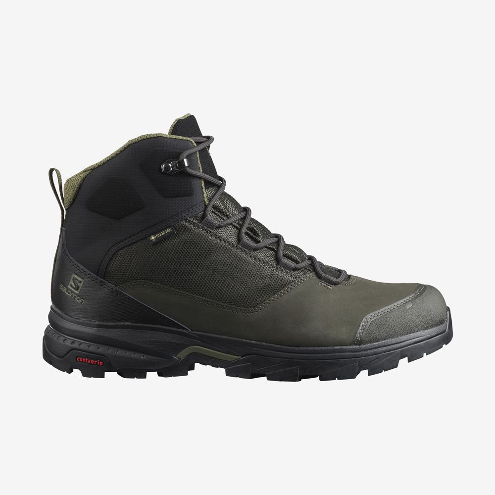 Salomon Israel OUTWARD GORE-TEX - Mens Hiking Boots - Olive Green (BQFH-61037)